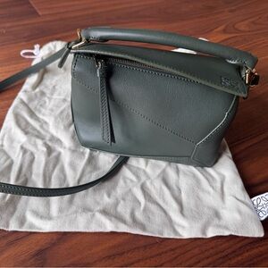 LOEWE Olive Mini Puzzle Edge bag in classic calfskin